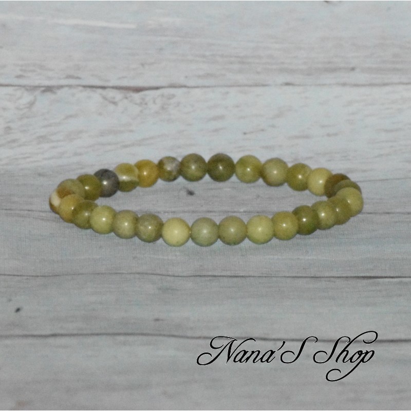 Bracelet en Jade Lemon, Péridot ou Olivine