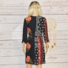 Robe courte style boho, manches 3/4, modèle Dana de la marque Desigual, imprimé floral, dos.