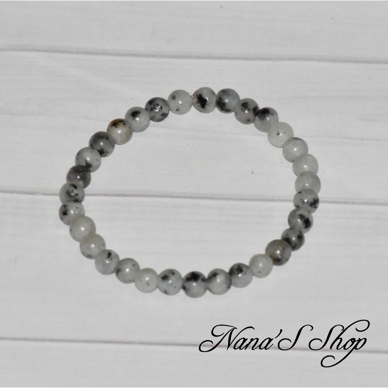 Bracelet En Perles De Jaspe Bleu Césame - Diamètre 10 Mm - Longueur Ajustable - Occasion