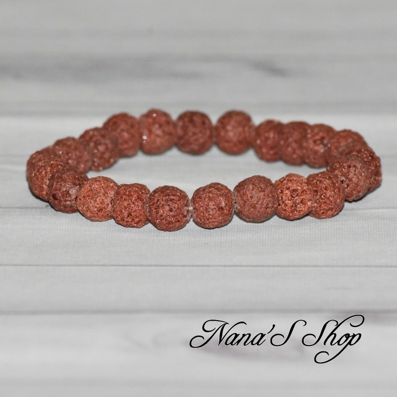 Bracelet en perles lave teinté, différents coloris Bracelet en perles lave teinté, différents coloris