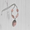 Collier fantaisie, Chaine et perles, Nina Kaufmann, coloris rose et gris.