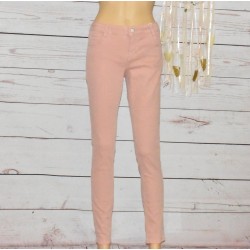 Pantalon slim en Jeans, modèle Shadow, de la marque Nina Kaufmann, style simple et  coloris uni rose.