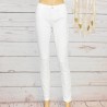 Pantalon slim en Jeans, modèle Shadow, de la marque Nina Kaufmann, style simple et  coloris uni blanc.