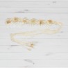Ceinture à nouer, Macramé et perles, coloris crème.