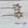 Barrettes fine en métal, fleur (lot de 2)