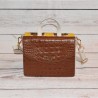 Mini sac en cuir, Versatil, Carmen Steffens, face marron uni,