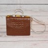 Mini sac en cuir, Versatil, Carmen Steffens, face marron uni,
