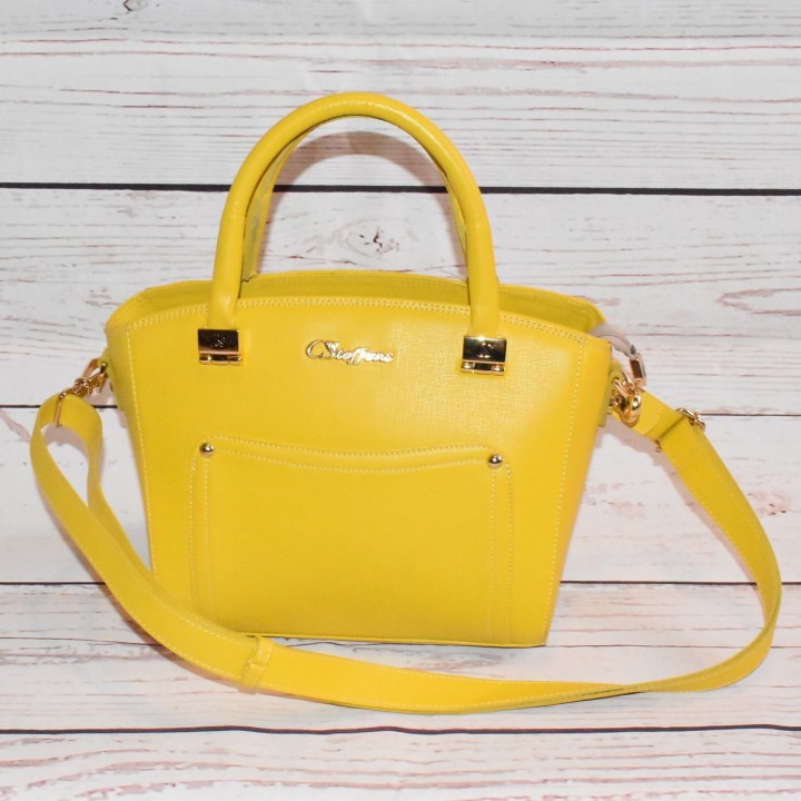 Sac en cuir, Amarello, Carmen Steffens, coloris jaune, avant.