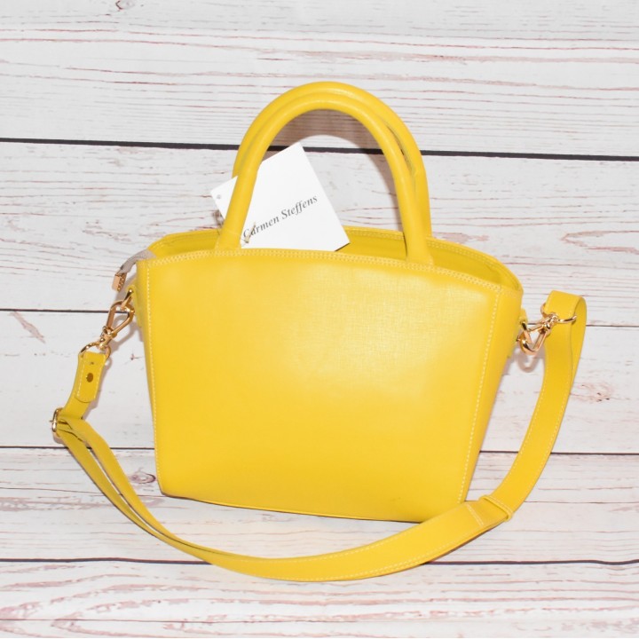 Sac en cuir, Amarello, Carmen Steffens, coloris jaune, arrière.