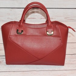 Sac en cuir, Estruturada, Carmen Steffens, rouge, avant.
