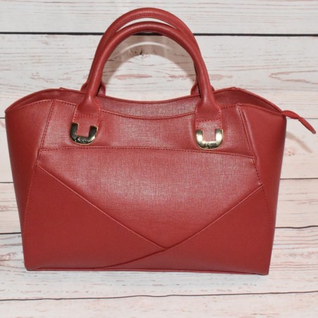 Sac en cuir, Estruturada, Carmen Steffens, rouge, avant.