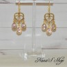 Boucles d' oreilles chandelier, larme cristal, Modèle 1.