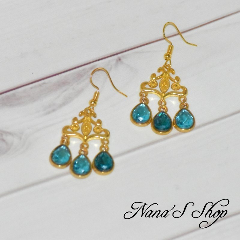 Boucles d' oreilles chandelier, larme cristal, Modèle 2. Boucles d' oreilles chandelier, larme cristal, Modèle 2.