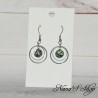 Boucles d' oreilles, pendentif cercles et cabochon en résine,