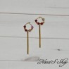 Mini créoles, Pendentif batonnet doré, coloris au choix