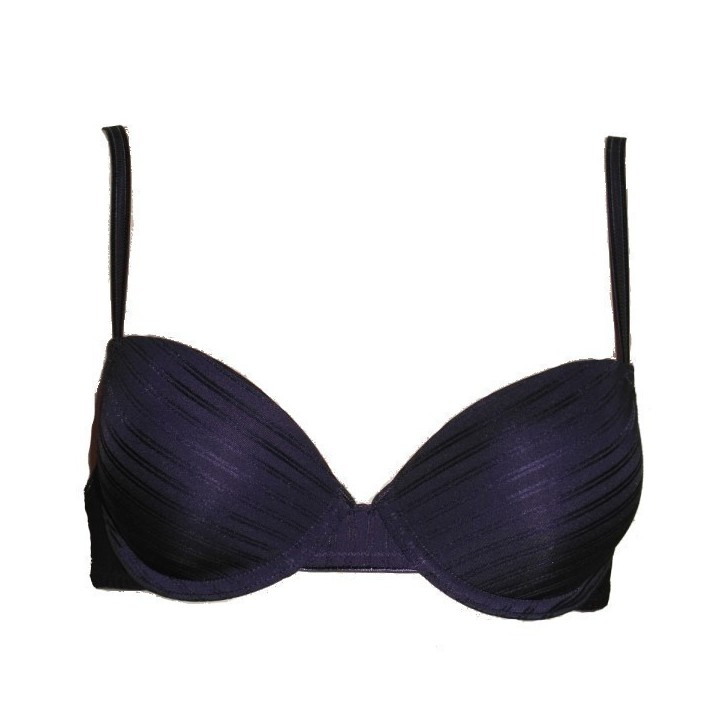 Soutien gorges rayures, coloris violet.