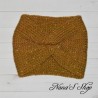 Bandeau twisté, uni, en acrylique, coloris doré,