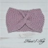 Cache oreilles Mauve, twisté, fille, en acrylique et laine