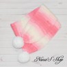 Echarpe fille, à Pompons Blanc, modèle Magic, coloris Rose.