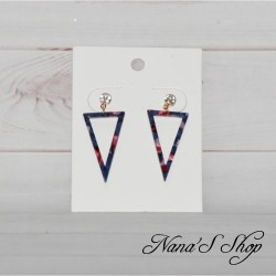 Boucles d'oreille triangle, en résine, tacheté, coloris au choix