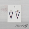 Boucles d'oreille triangle, en résine, tacheté, coloris au choix