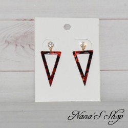 Boucles d'oreille triangle, en résine, tacheté, coloris au choix