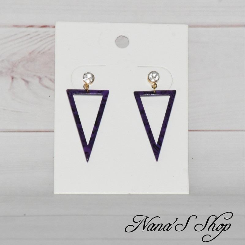 Boucles d'oreille triangle, en résine, tacheté, coloris au choix Boucles d'oreille triangle, en résine, tacheté, coloris au choix