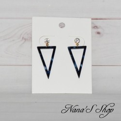 Boucles d'oreille triangle, en résine, tacheté, coloris au choix