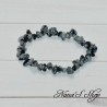 Bracelet en chips d'obsidienne moucheté ou obsidienne flocon de neige.