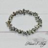 Bracelet en chips de jaspe dalmatien, fait main,