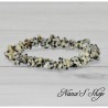 Bracelet en chips de jaspe dalmatien, fait main,