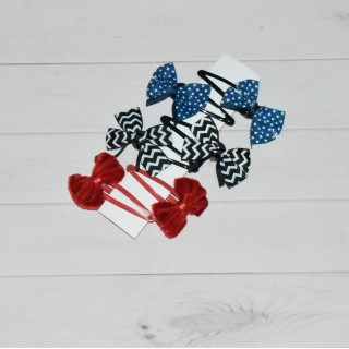 Lot de barrettes clic-clac, nœud, pour fille, modèle 1.