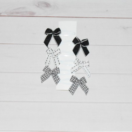 Lot de barrettes clic-clac, nœud, pour fille, modèle 2.