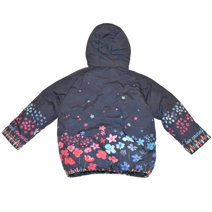 Blouson pour fille, Desigual, Macedonia, réversible coté fleuri.