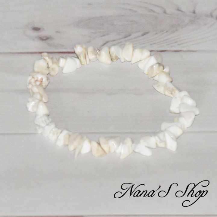 Bracelet en chips de Magnésite, fait main.