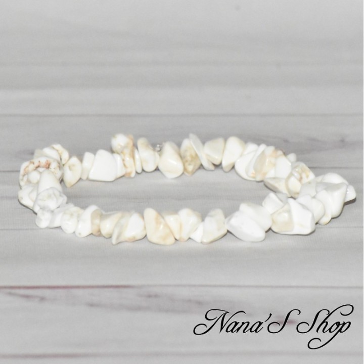 Bracelet en chips de Magnésite, fait main.