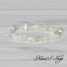 Bracelet en chips de pierre de lune, blanc irisé, fait main,