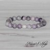 Bracelet en perles, Lépidolite, mauve, fait main.