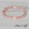 Bracelet en perle, d'opale rose, fait main.