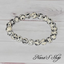 Bracelet de perles en Jaspe Dalmatien, fait main