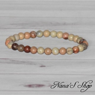 Bracelet en perle de Jaspe Aqua Terra, fait main.