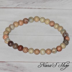 Bracelet en perle de Jaspe Aqua Terra, fait main.
