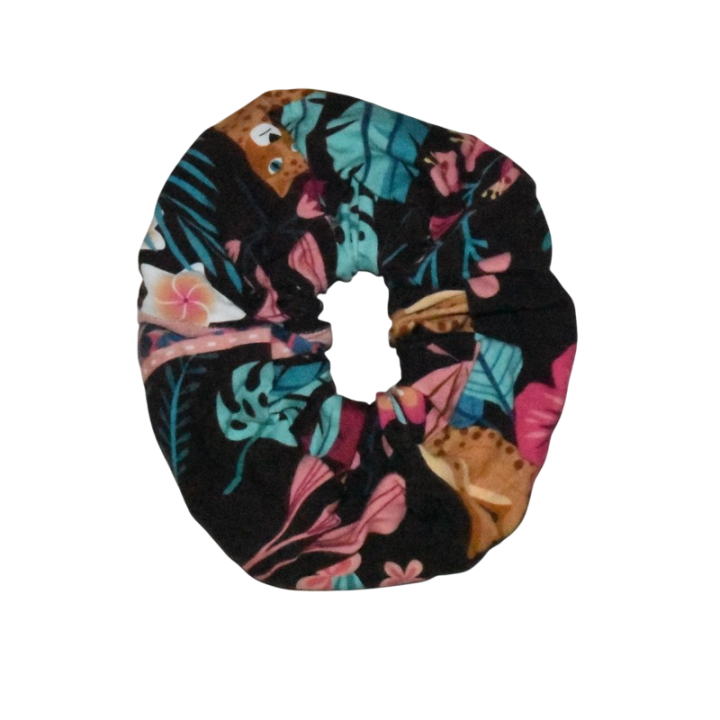 Chouchou XXL jungle, éco-conçu et fait main, marron et multicolore.