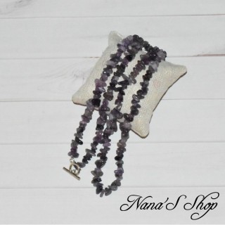 Sautoir chips d'améthyste, fait main.