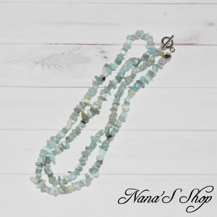 Sautoir chips d'Amazonite, fait main.