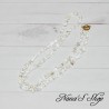 Long collier chips de Magnésite, blanc, fait main.