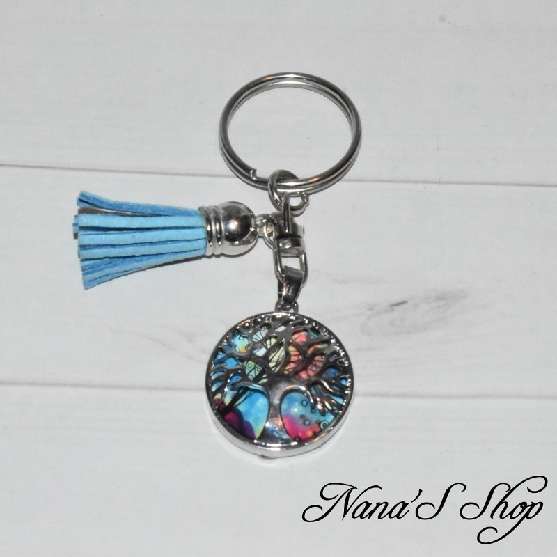 Porte-clés arbre de vie, bleu, fait main. Porte-clés arbre de vie, bleu, fait main.