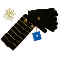 Mitaines et gants, respect, Adidas by Missy Elliot, coloris noir et doré.