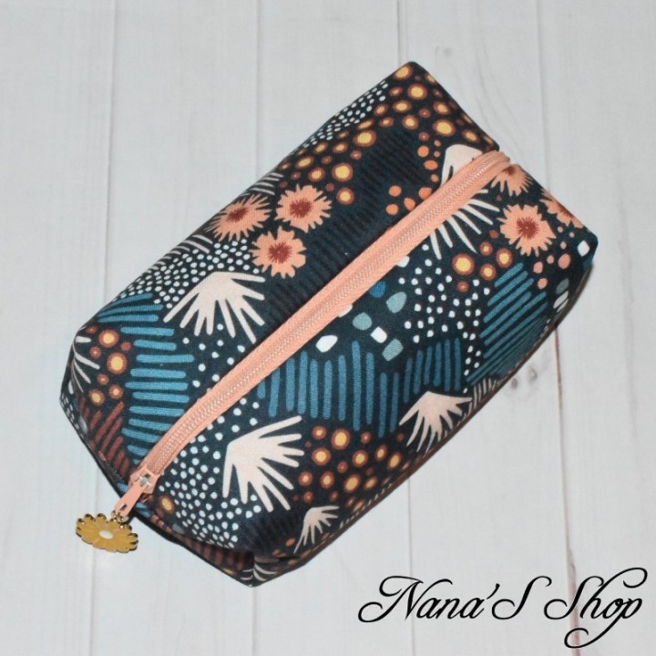 Mini trousse rectangle, en Wax ethnique, éco-conçu.