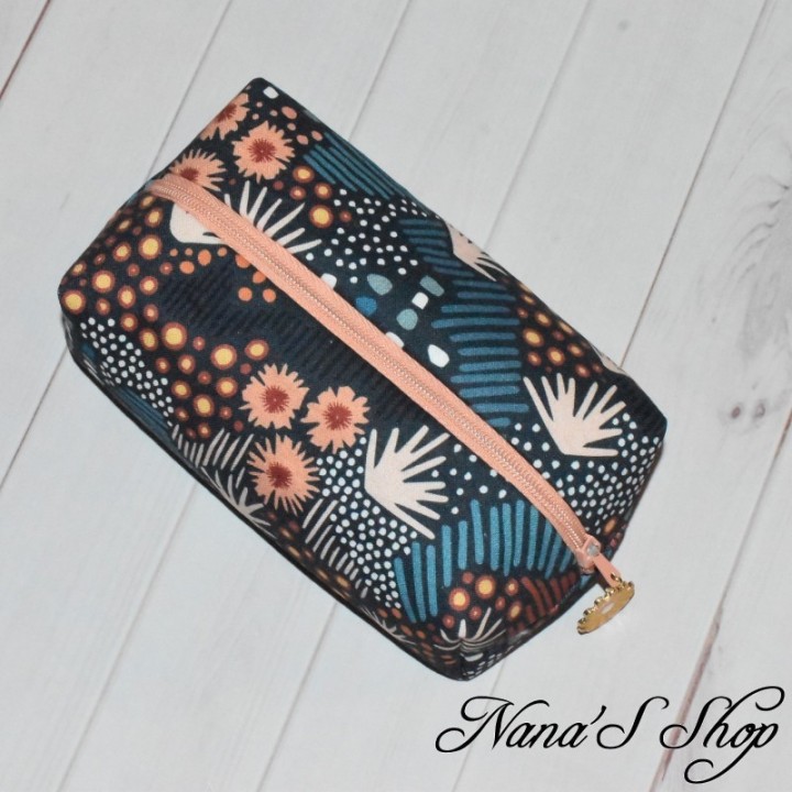 Mini trousse rectangle, en Wax ethnique, éco-conçu.